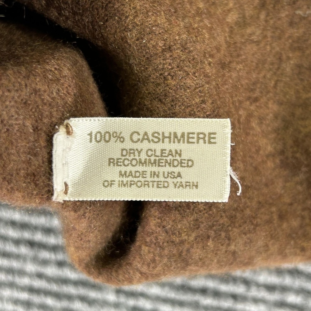 Margaret OLeary 100% Cashmere Brown V-Neck Sweater Beaded‎ Embellishment Womens - Picture 5 of 9